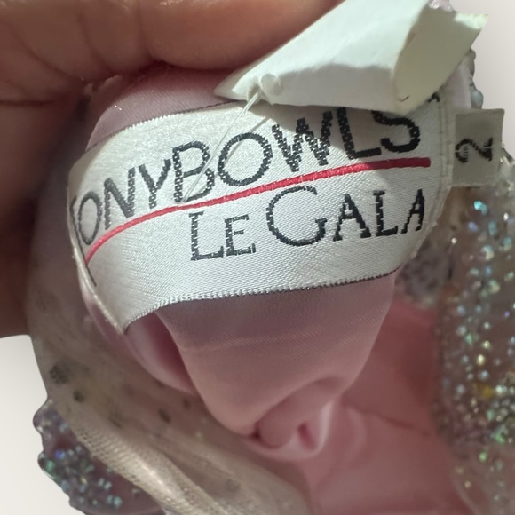 Tony Bowls Le Gala Style Gown Pink Prom Pageant Formal Dress Gems Shiny Fairy 2 - Picture 12 of 16